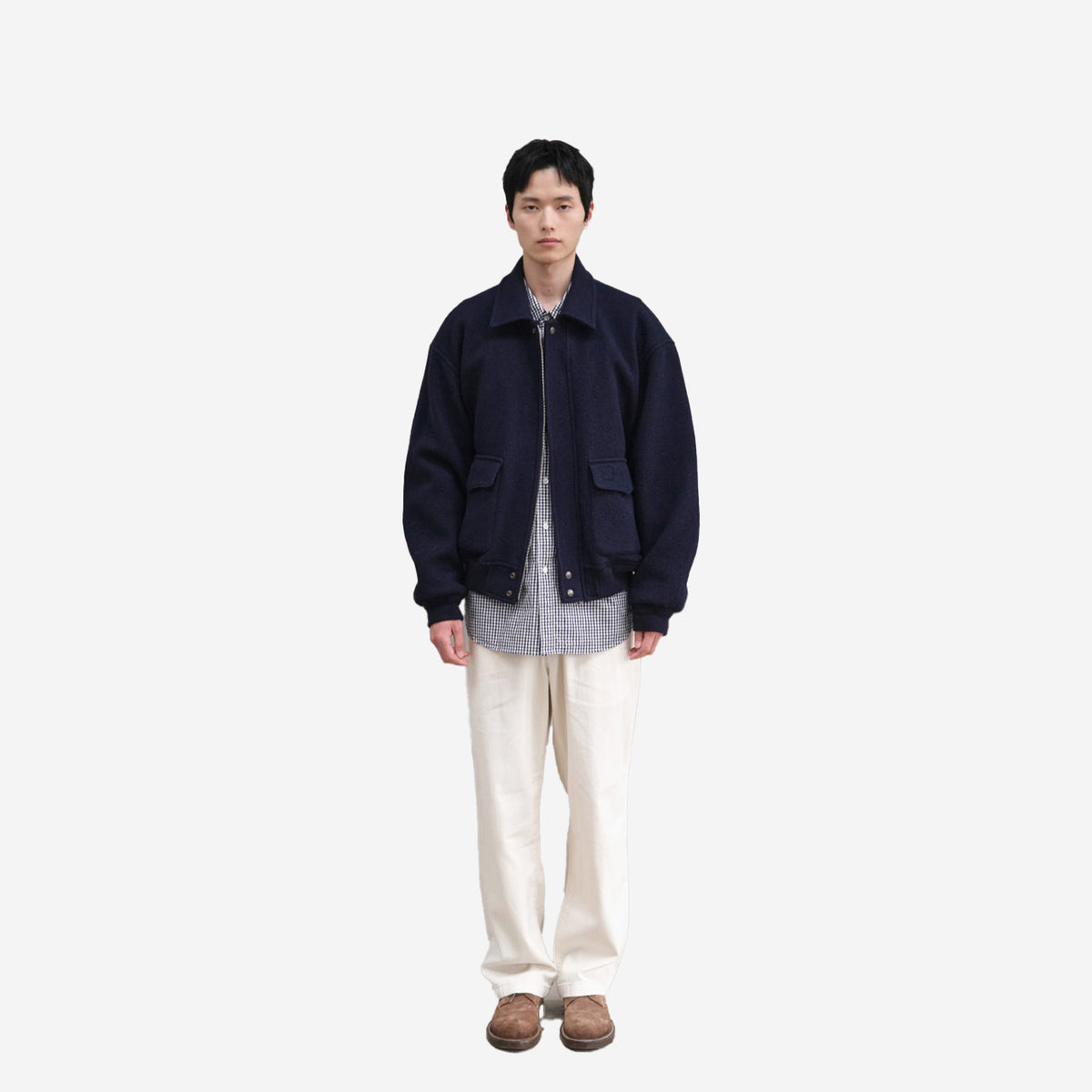 Irish Boiled Wool Jacket - Navy