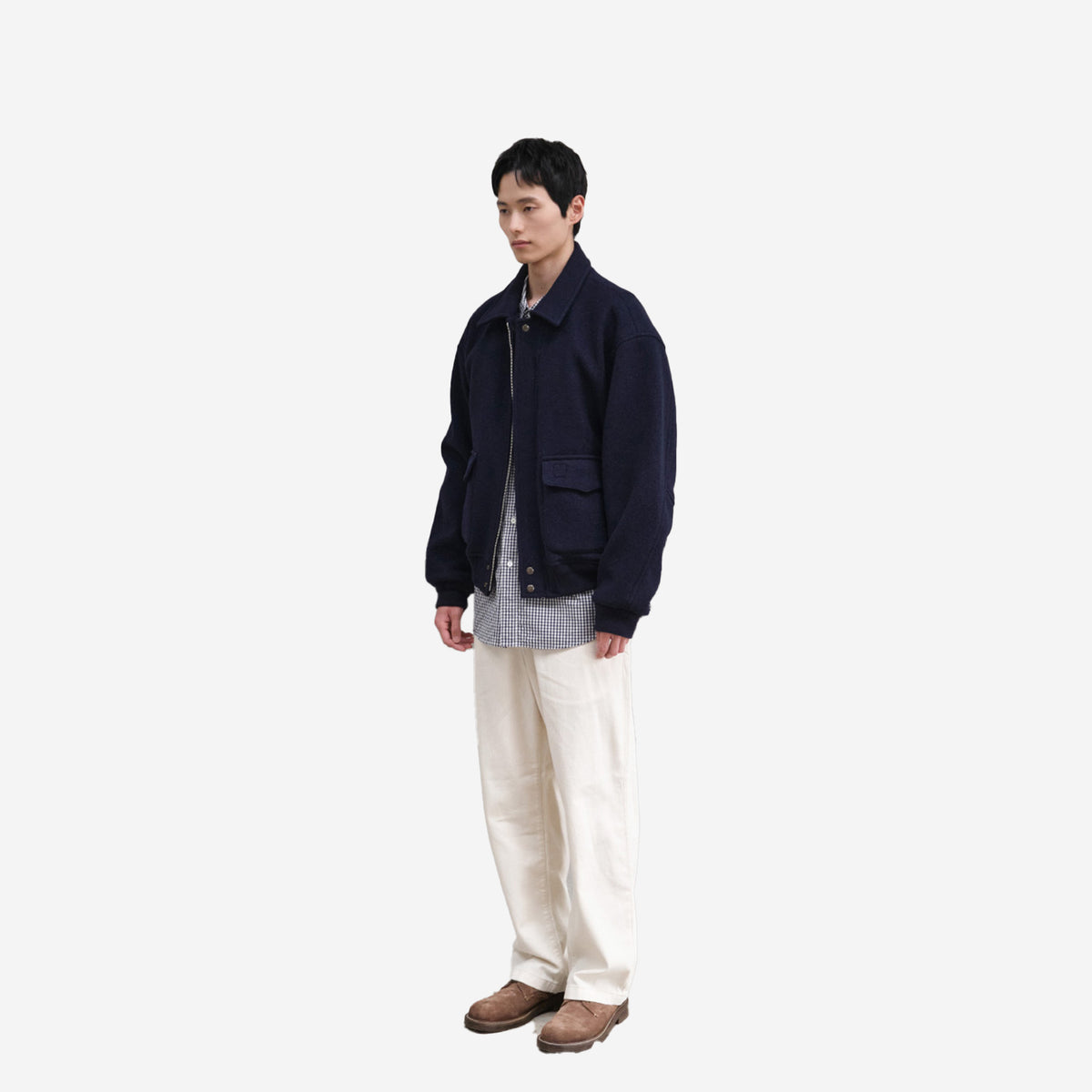 Irish Boiled Wool Jacket - Navy