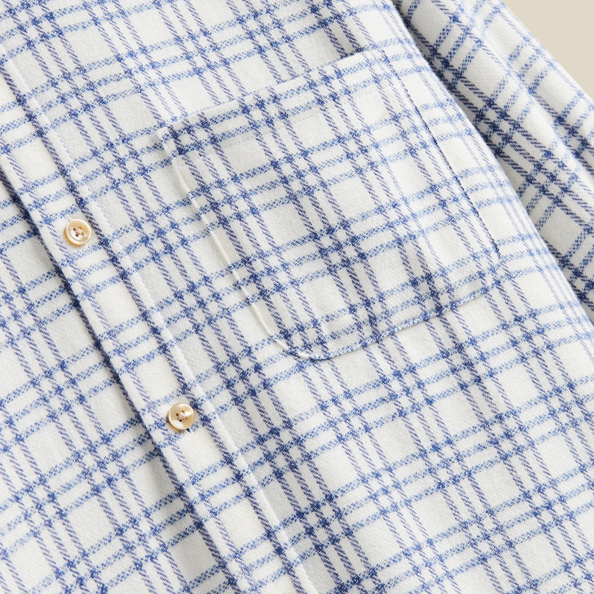 Jar Check Flannel Shirt - White/Blue