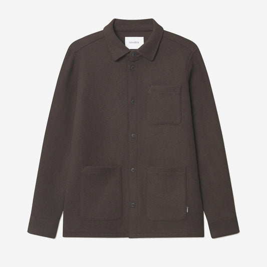 Jason Solid Wool Overshirt - Delicioso Brown