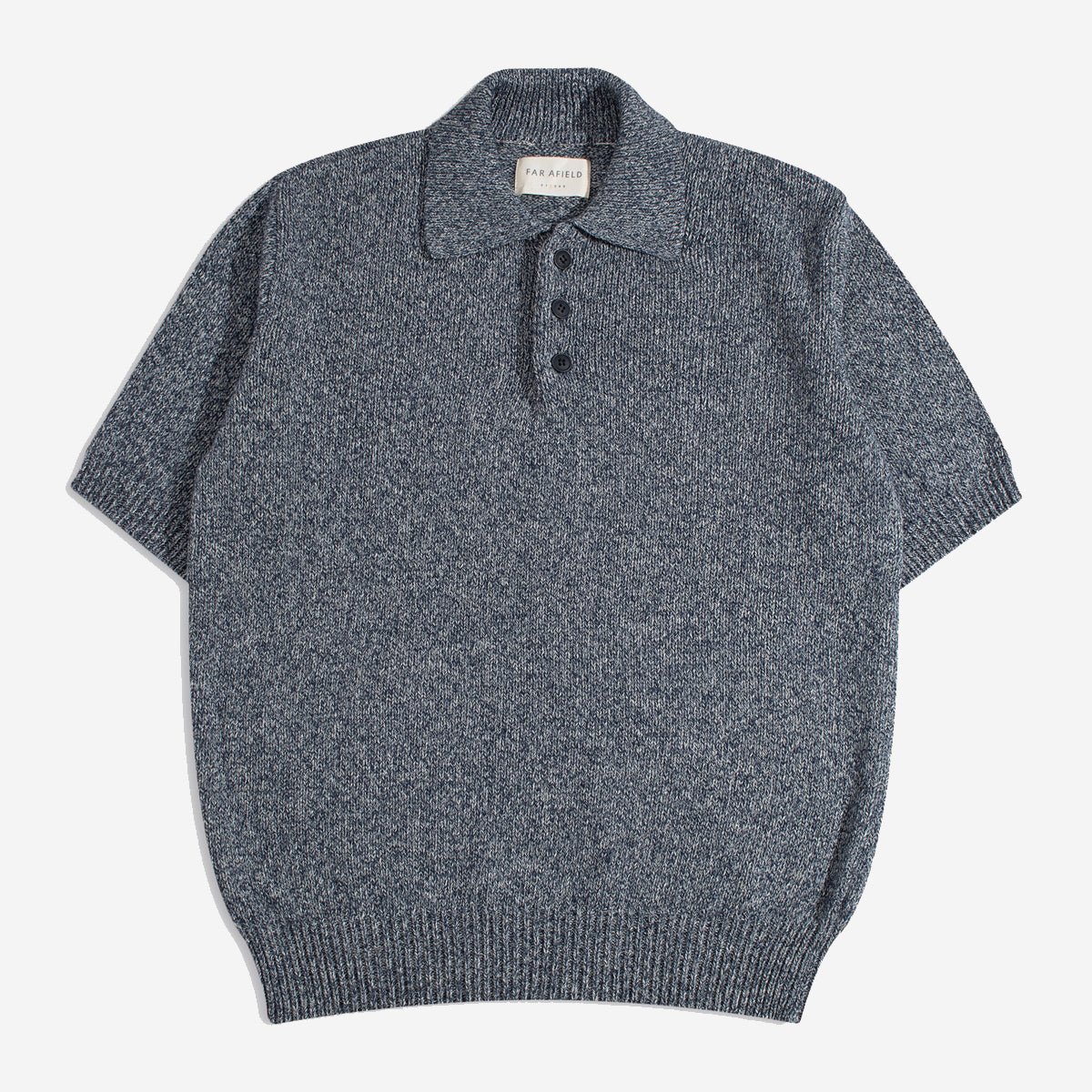 Kier Mélange Knitted Polo - Navy
