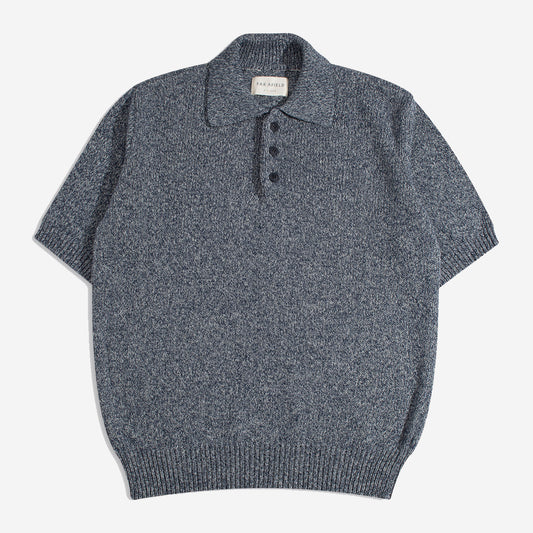 Kier Mélange Knitted Polo - Navy