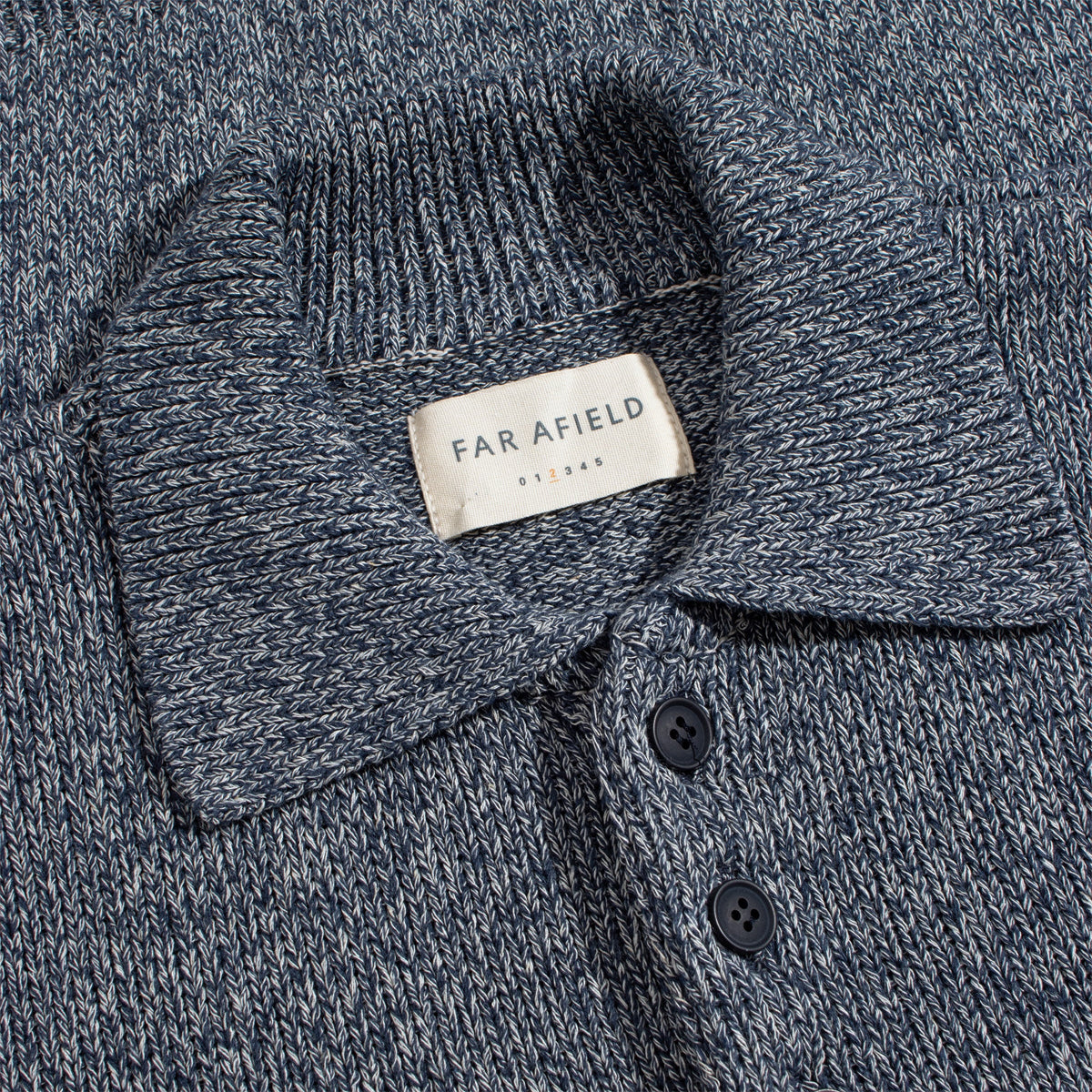 Kier Mélange Knitted Polo - Navy