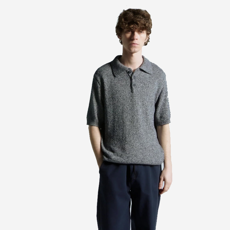 Kier Mélange Knitted Polo - Navy