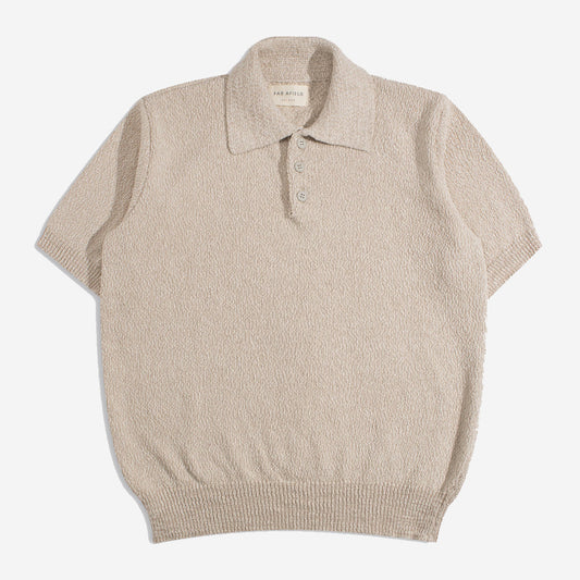 Kier Mélange Knitted Polo - Sand