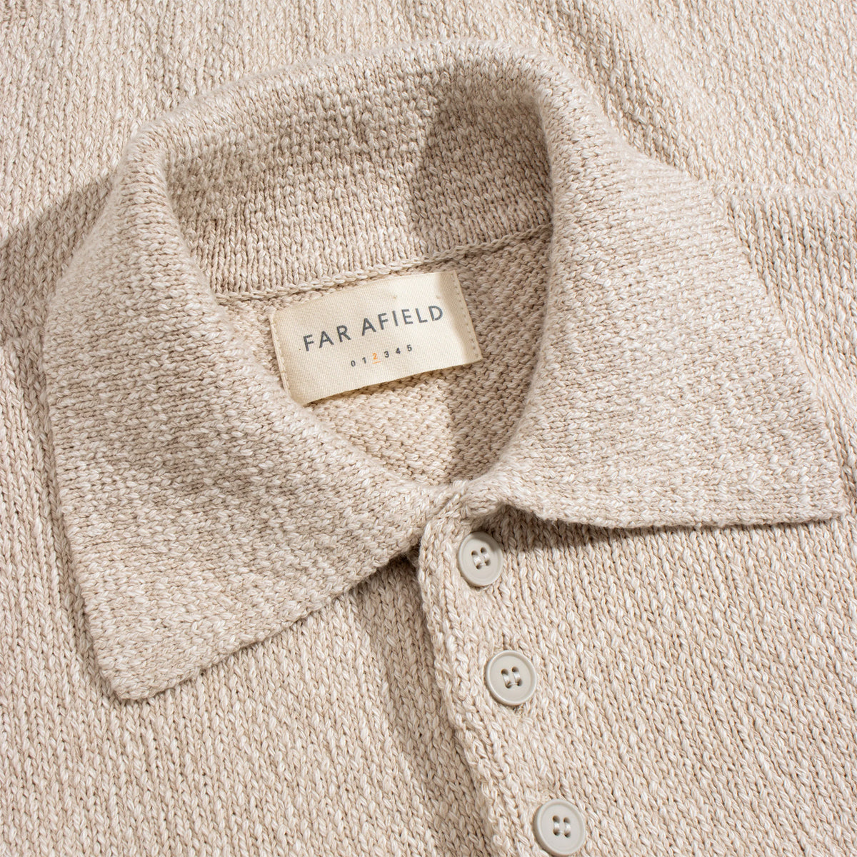 Kier Mélange Knitted Polo - Sand