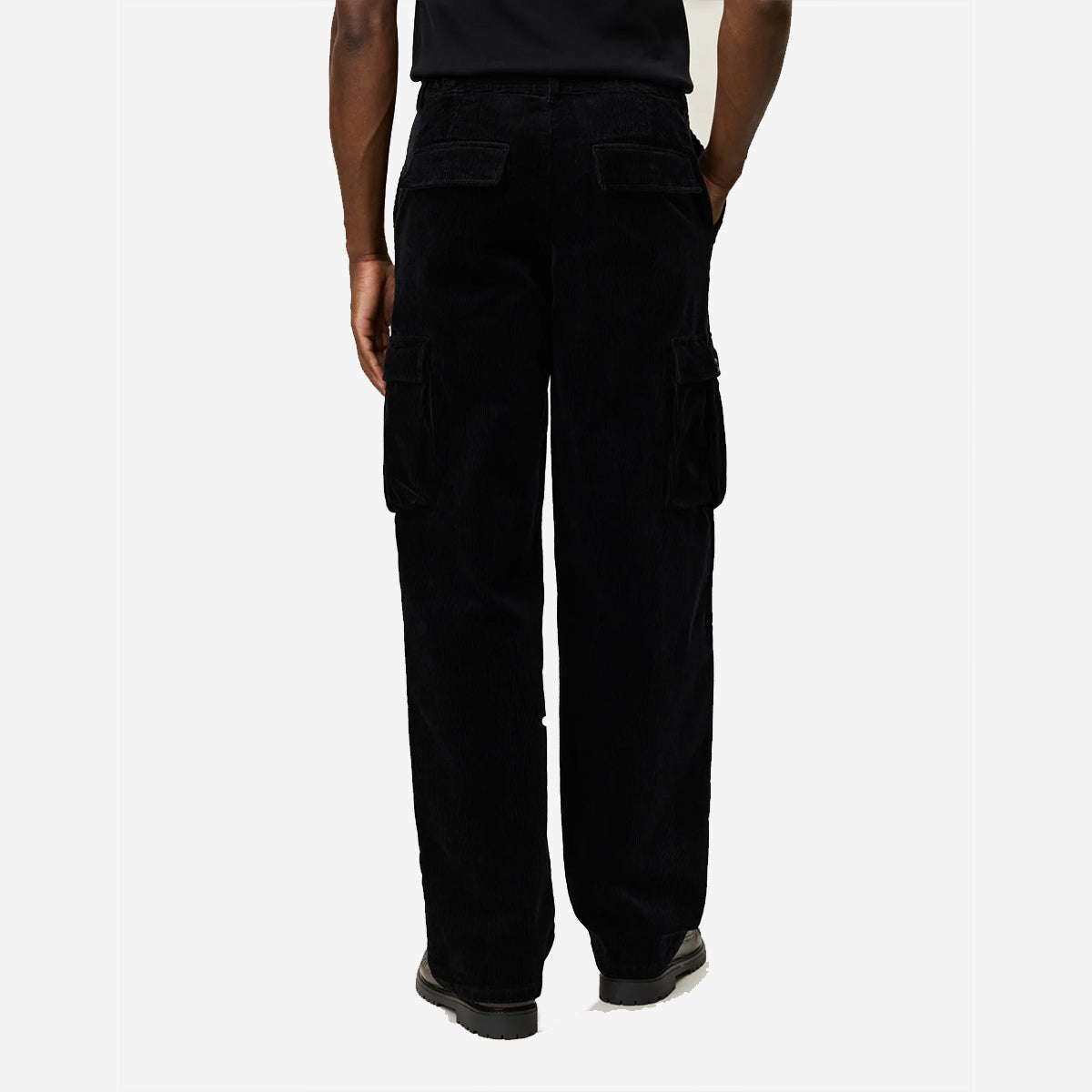 Kai Corduroy Loose Cargo Pants - Black