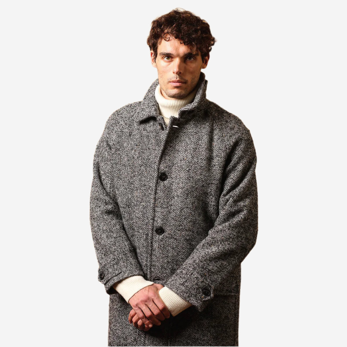 East Harbour Surplus - Kent Wool Long Sport Coat - Charcoal