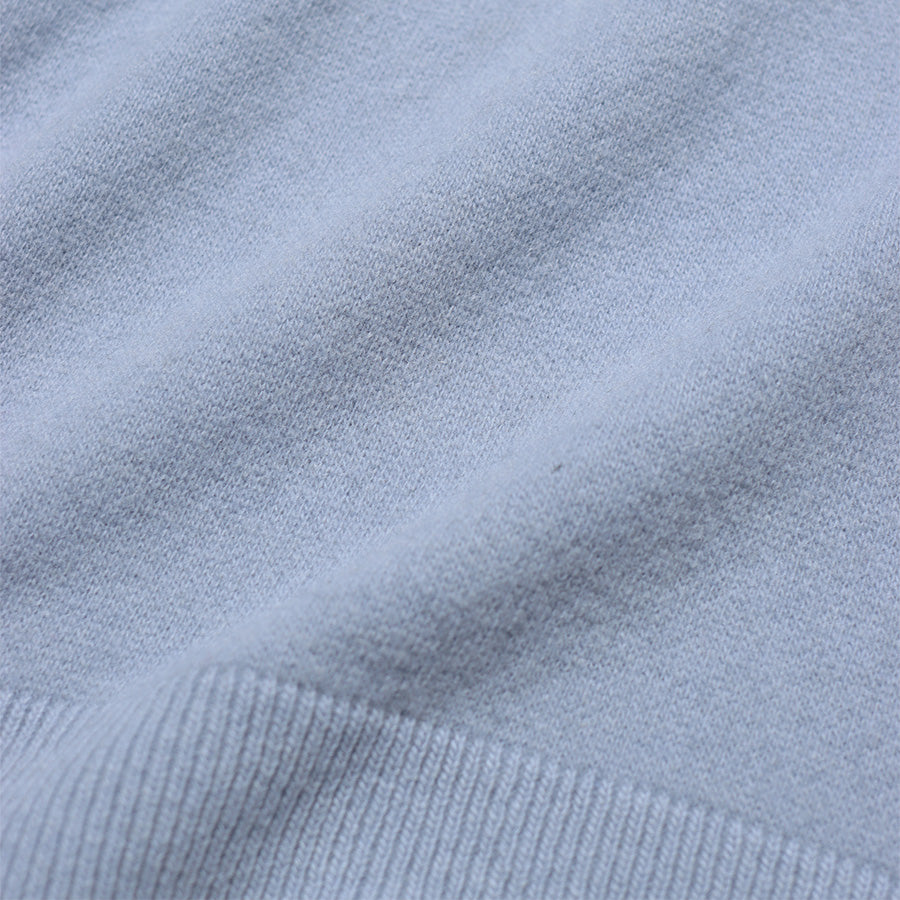 Kier Fine Wool Knit L/S Polo - Silver Blue