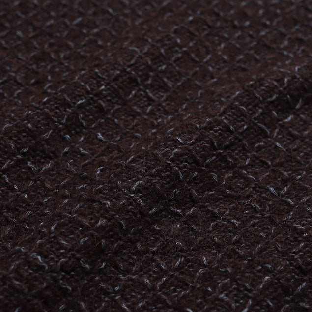 Kier Diamond Cable L/S Knitted Polo - Slate Brown/Silver Blue