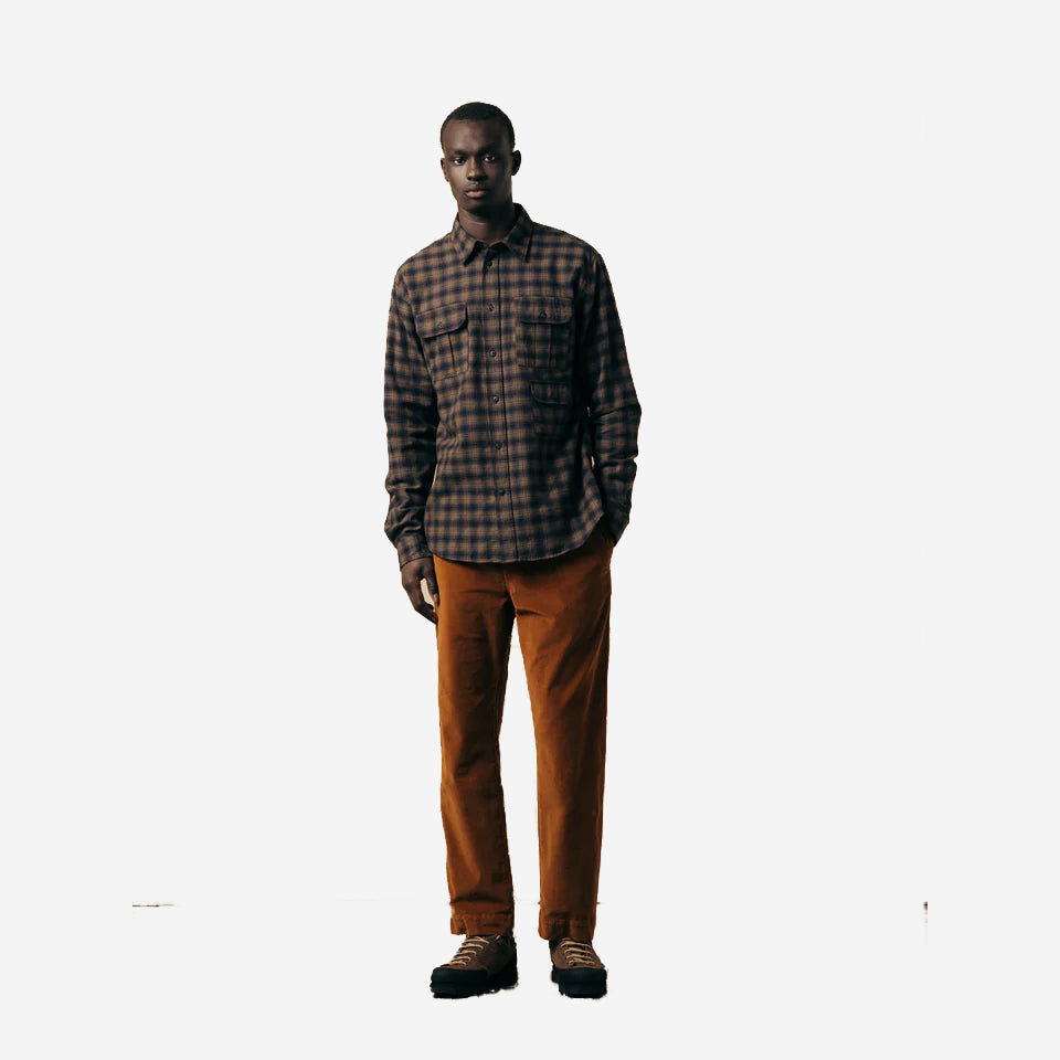 Kinnaird Three-Pocket Shirt - Charcoal/Khaki Plaid