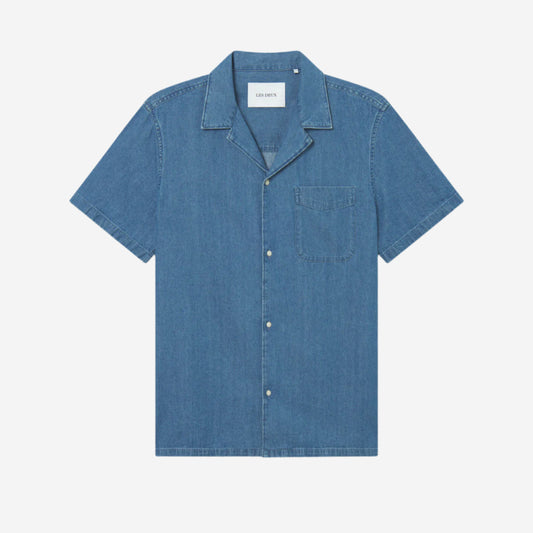 Klark Denim S/S Vacation Shirt - Medium Blue Wash
