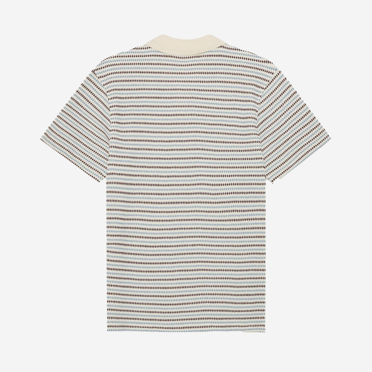 Knitted Stripe Polo - Eggnog White
