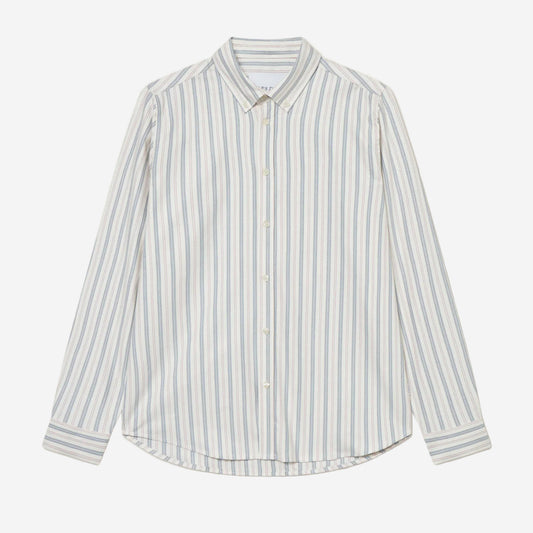 Konrad Striped Oxford Shirt - Light Ivory