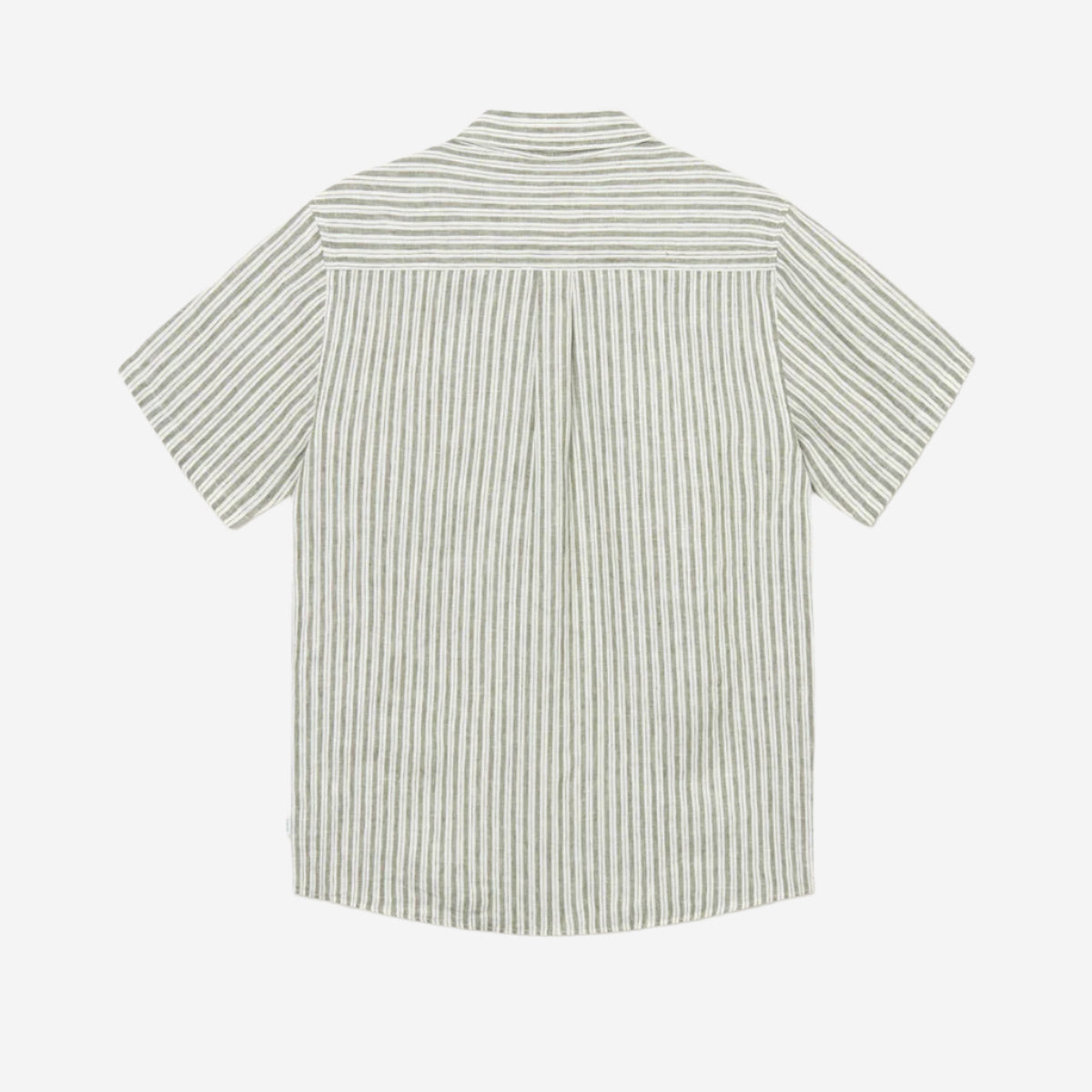Kris Linen S/S Shirt - Light Ivory/Lichen Green