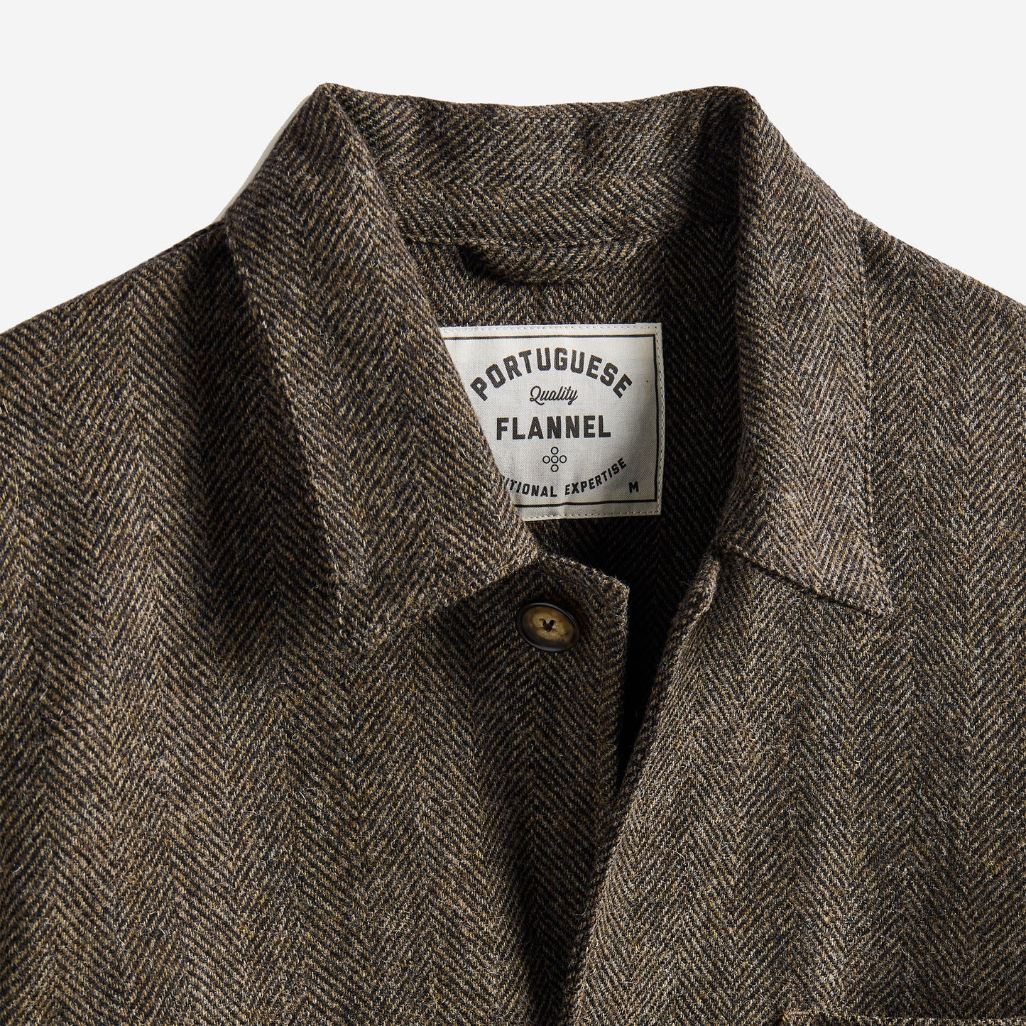 Labura Herringbone Wool Work Jacket - Brown