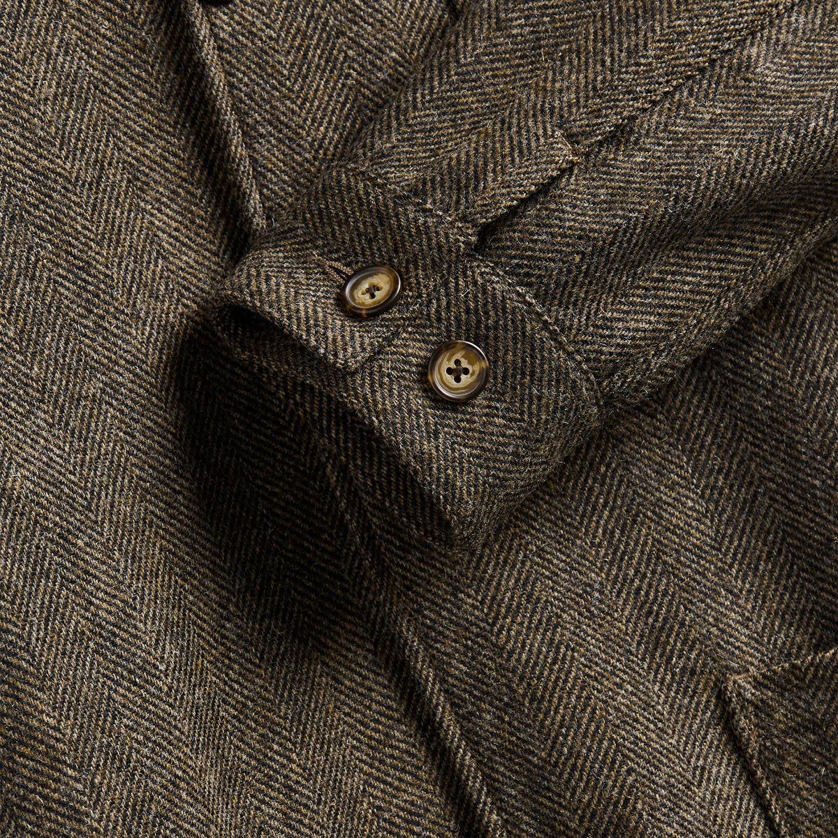 Labura Herringbone Wool Work Jacket - Brown