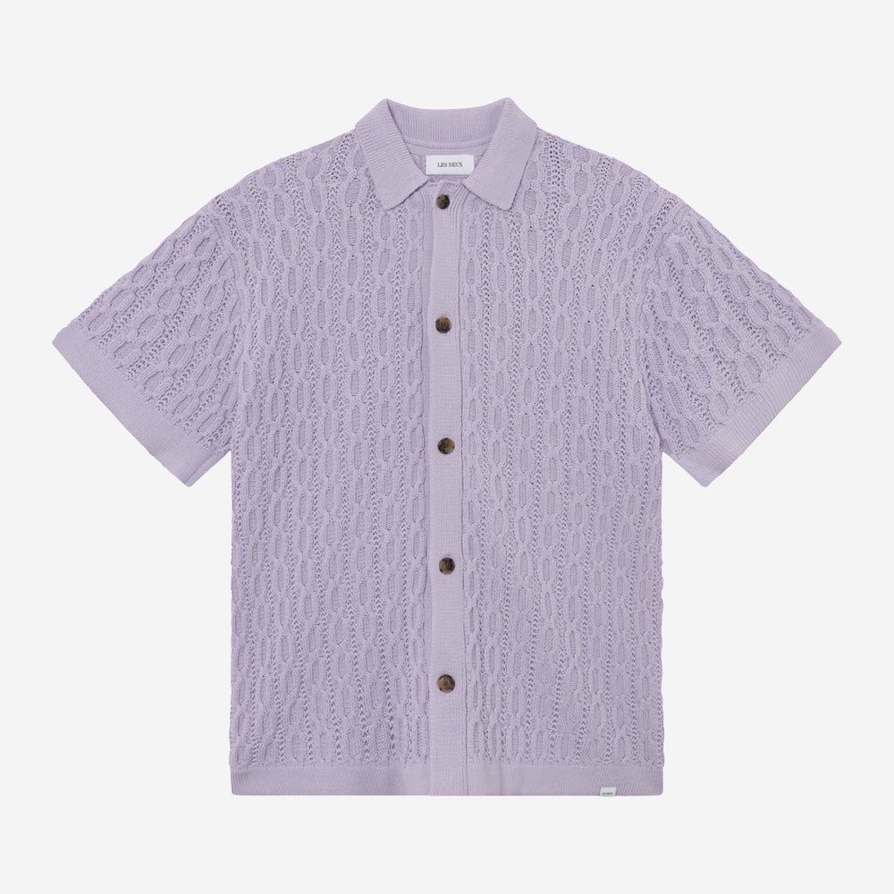 Garrett Knitted S/S Polo Shirt - Light Orchid