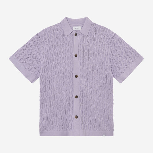 Garrett Knitted S/S Polo Shirt - Light Orchid