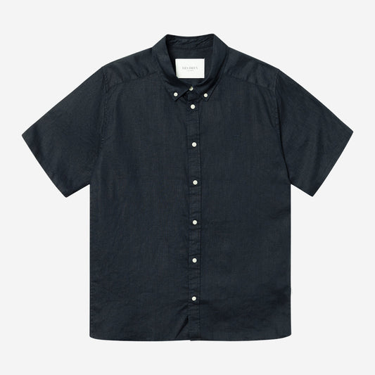 Kris Linen S/S Shirt - Dark Navy