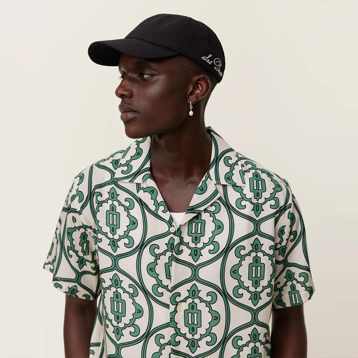 Ornament AOP Vacation S/S Shirt - Ivory/Vintage Green
