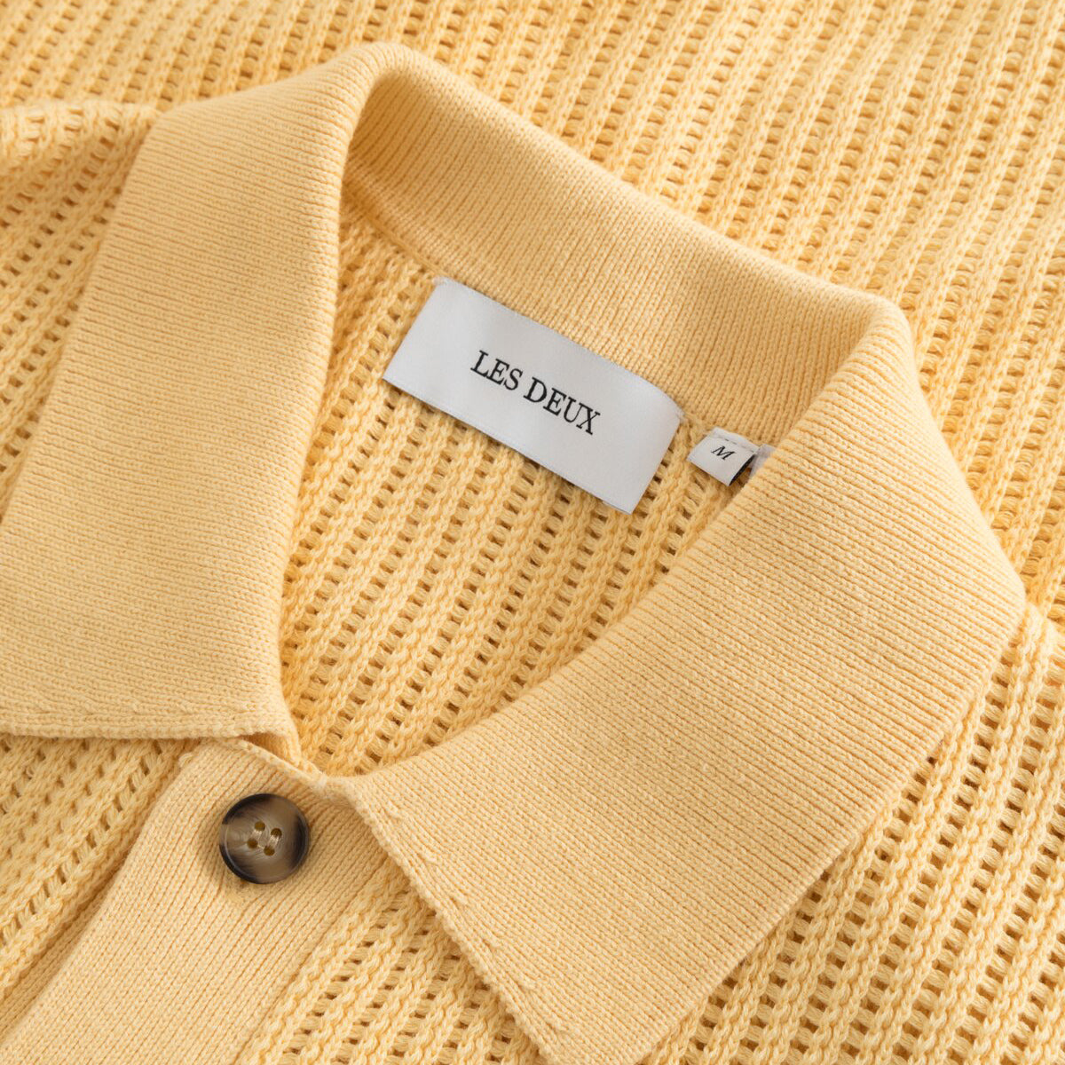 Gustavo Knitted S/S Polo Shirt - Creamy Yellow