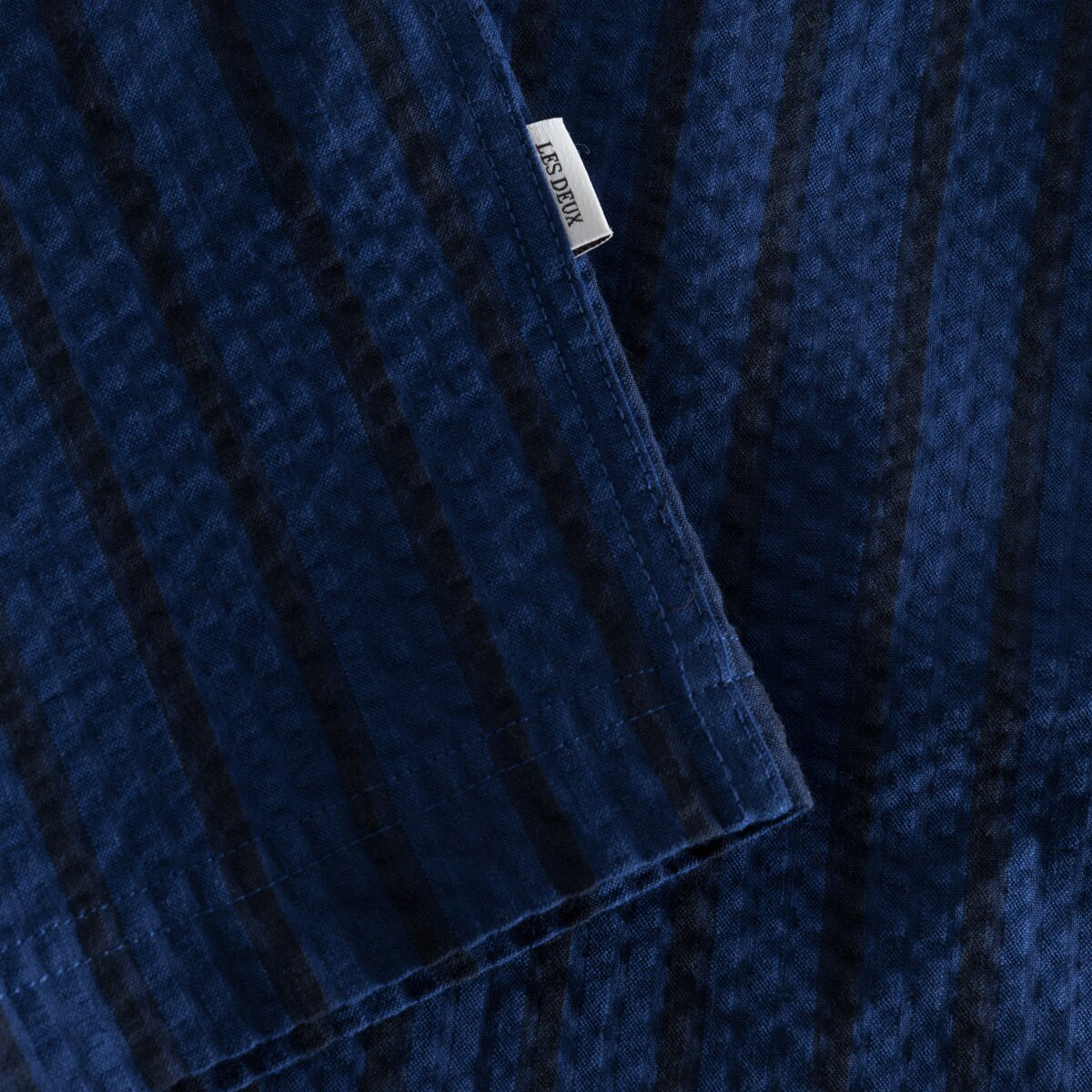 Osmund Seersucker S/S Shirt - Blueprint/Dark Navy