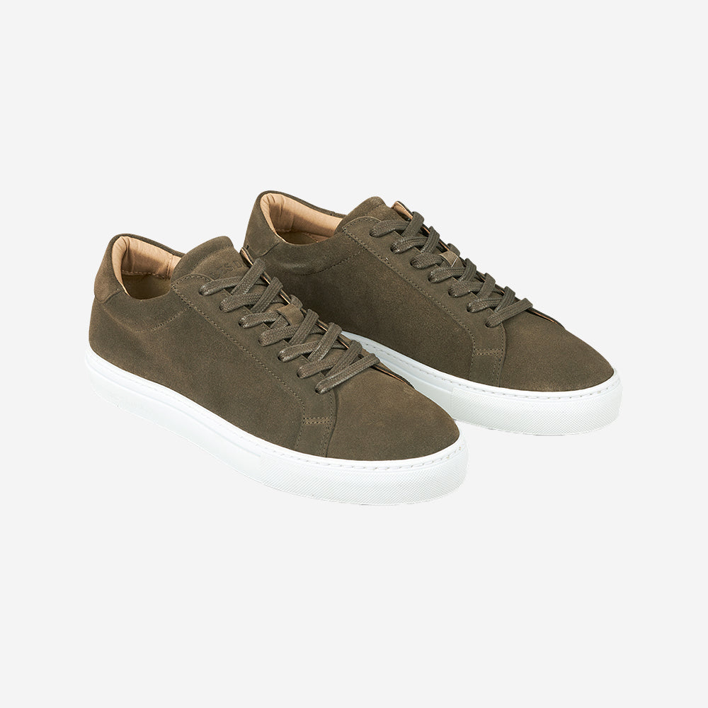 Theodor Suede Casual Sneaker - Olive Night