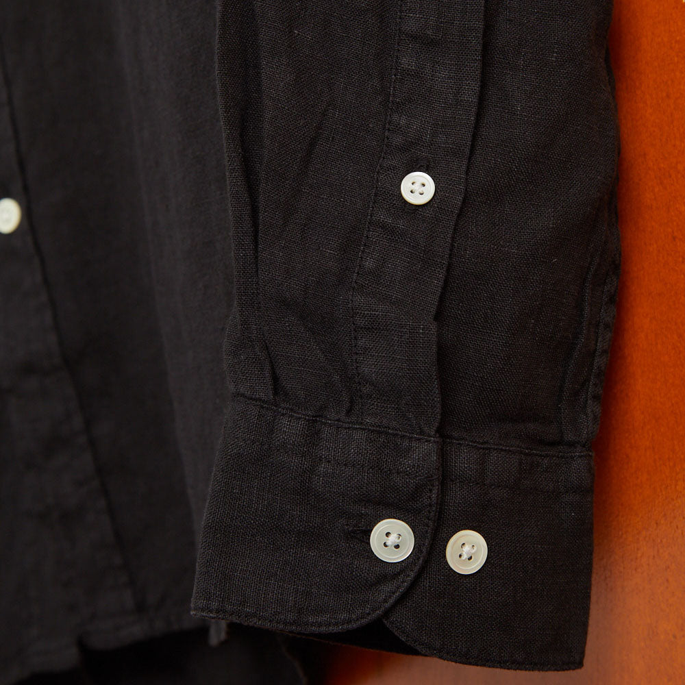 Linen Long-Sleeve Shirt - Black
