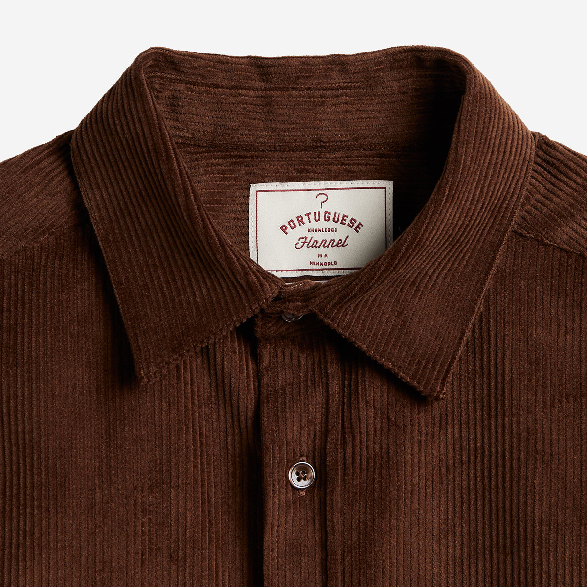 Lobo Embroidered Dogs Corduroy Shirt - Brown