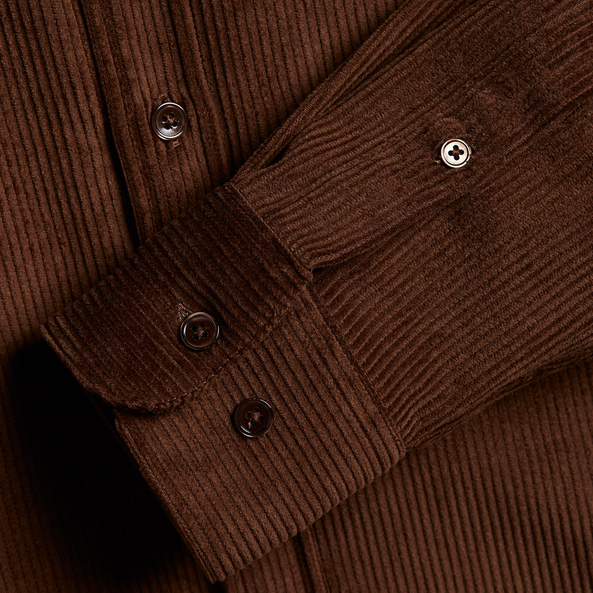Lobo Embroidered Dogs Corduroy Shirt - Brown