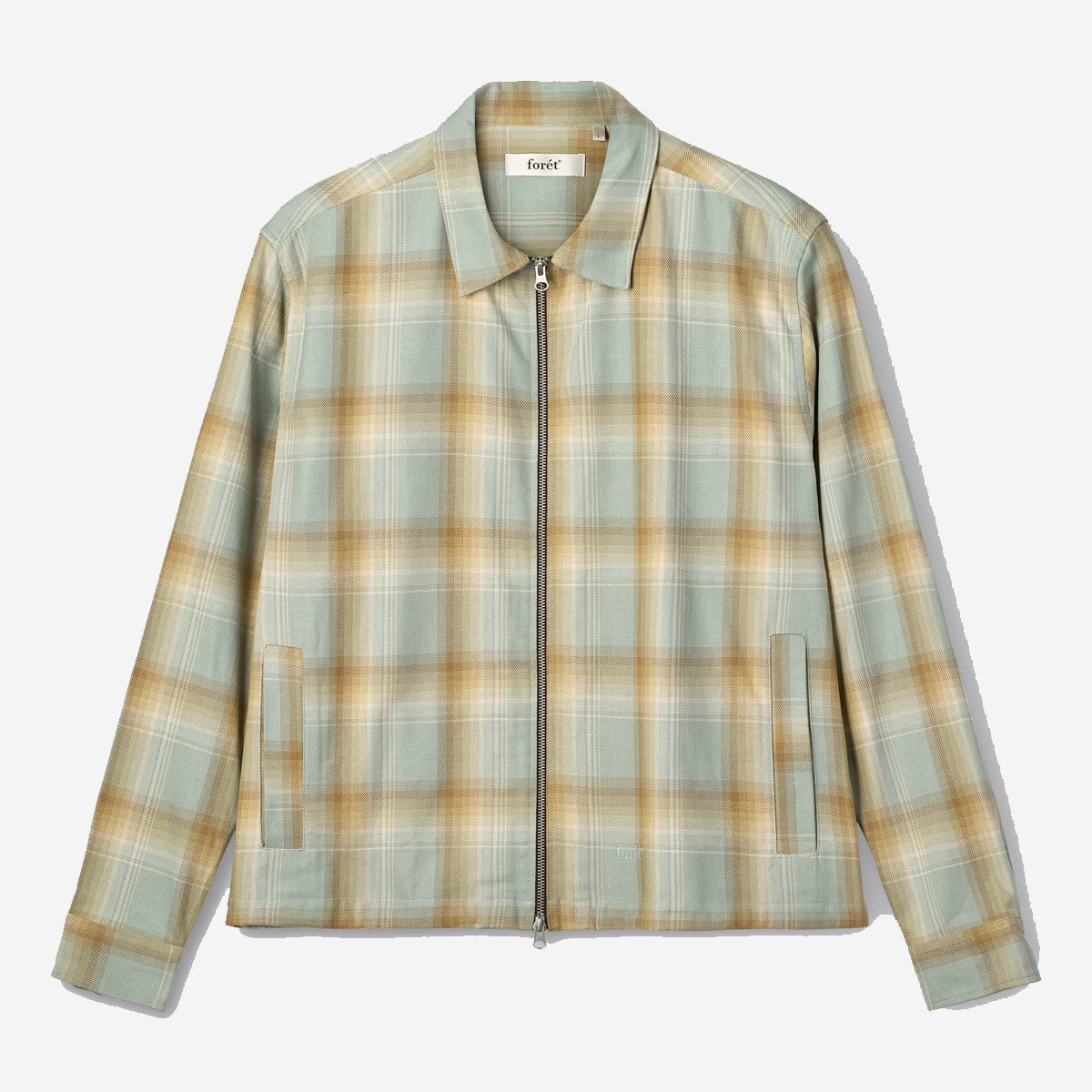 Loft Zip Twill Overshirt - Green Oxide Check