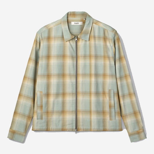 Loft Zip Twill Overshirt - Green Oxide Check