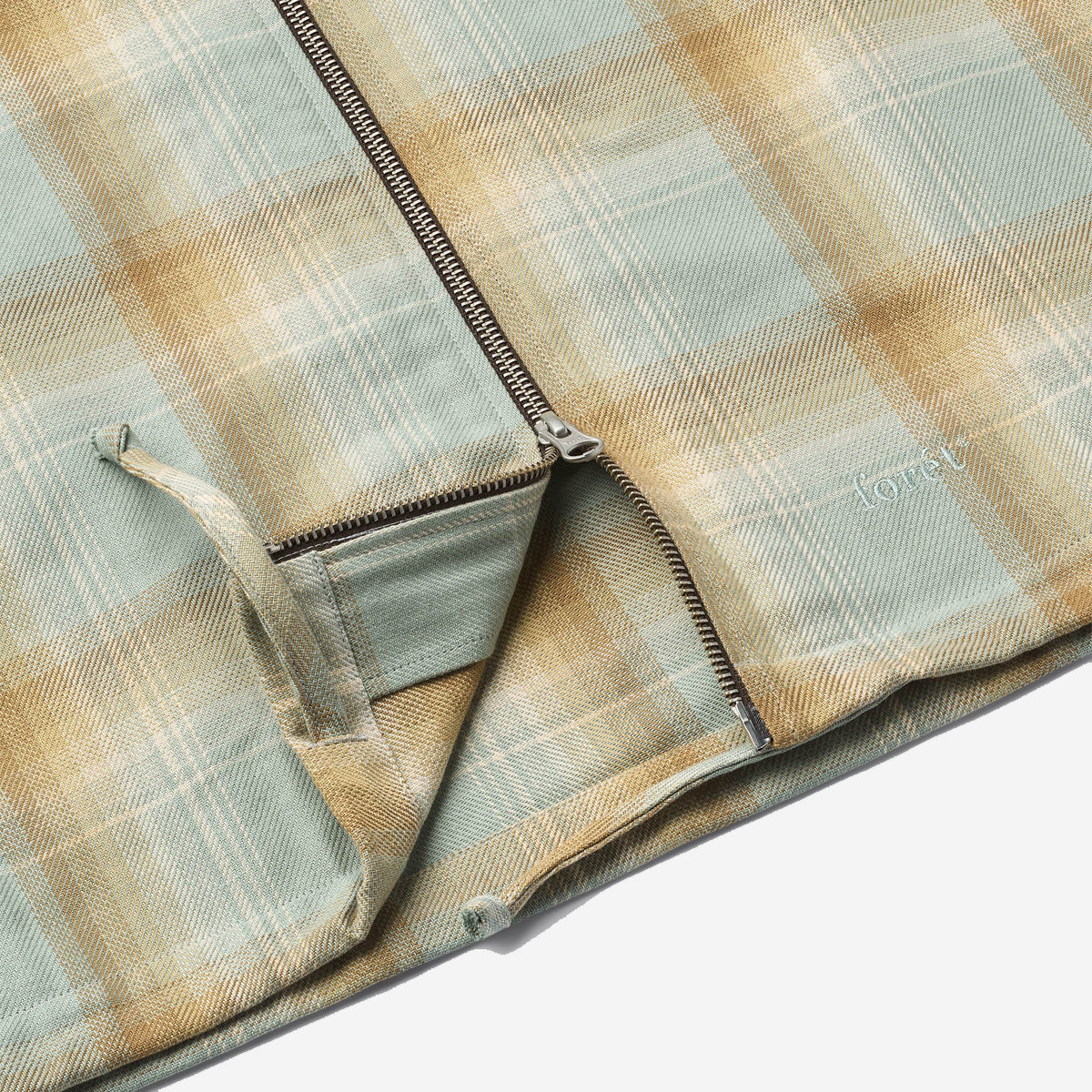 Loft Zip Twill Overshirt - Green Oxide Check