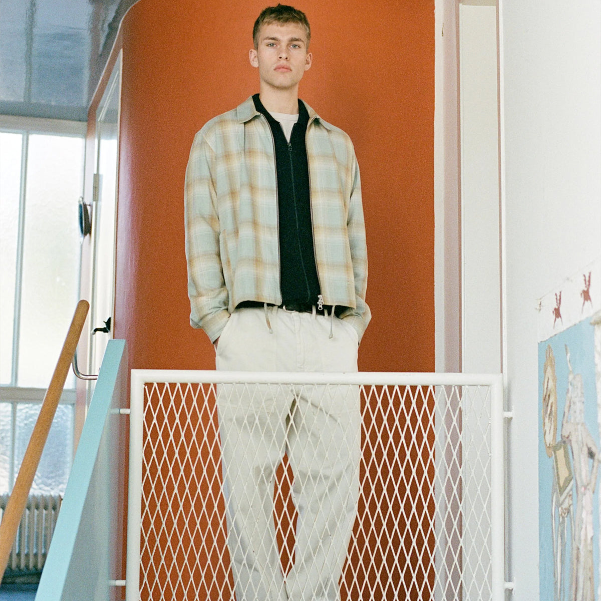 Loft Zip Twill Overshirt - Green Oxide Check
