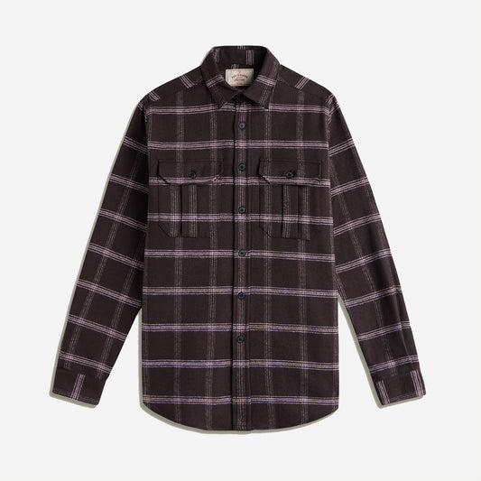 Log Plaid Flannel Shirt - Chocolate