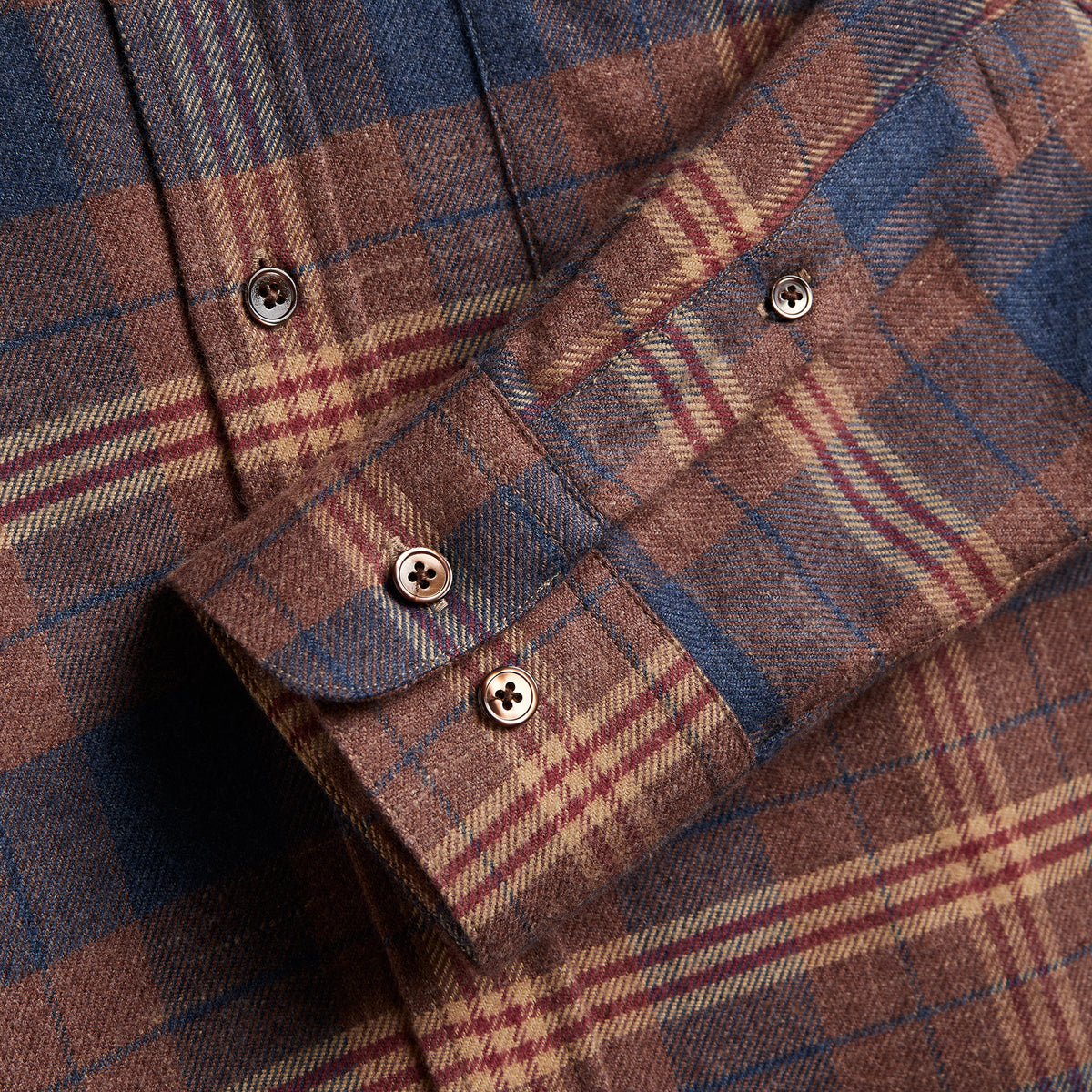 Logia Plaid Flannel Shirt - Amber/Blue