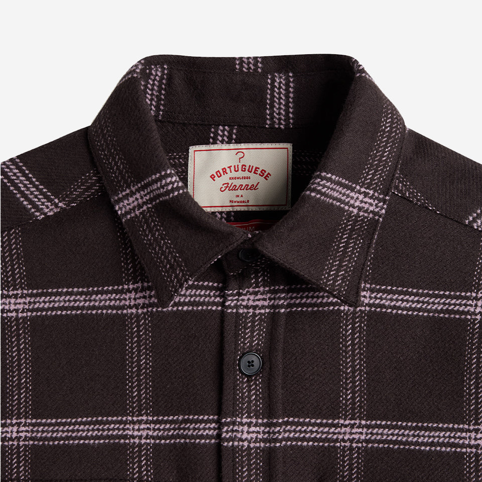 Log Plaid Flannel Shirt - Chocolate
