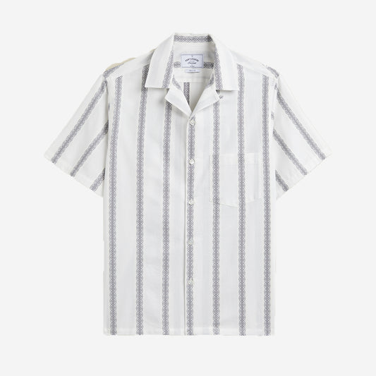 Louro Jacquard S/S Vacation Shirt - White/Black