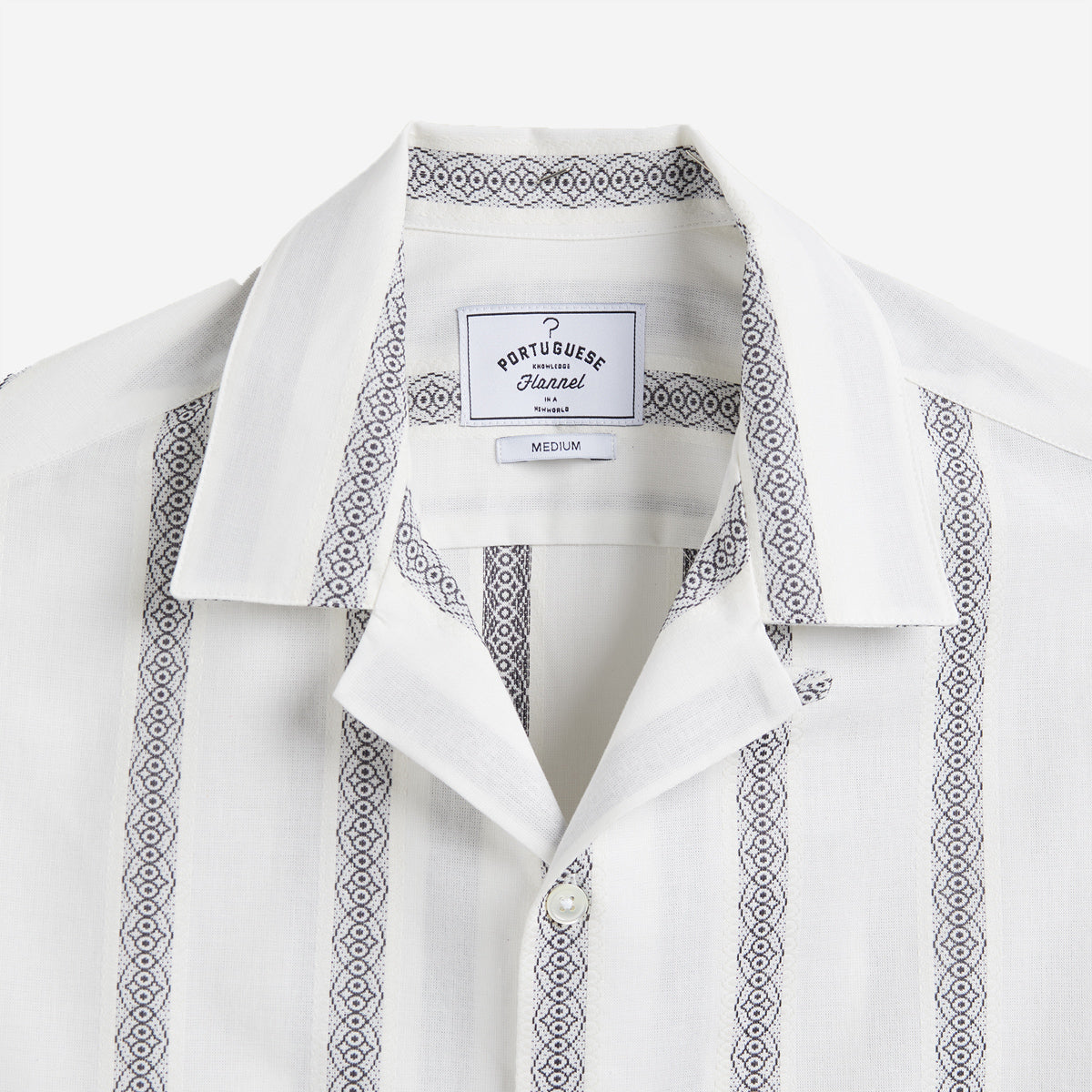 Louro Jacquard S/S Vacation Shirt - White/Black