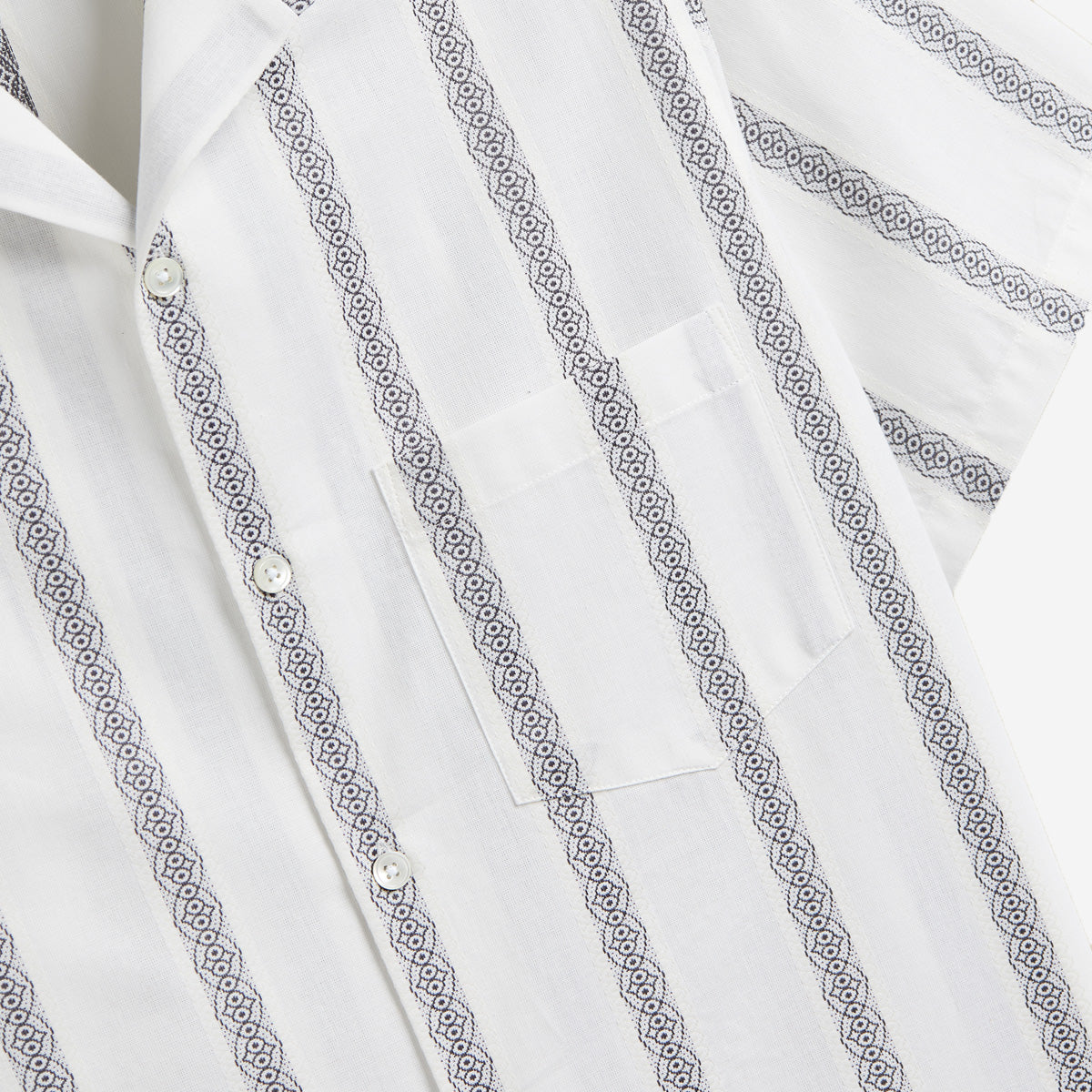 Louro Jacquard S/S Vacation Shirt - White/Black