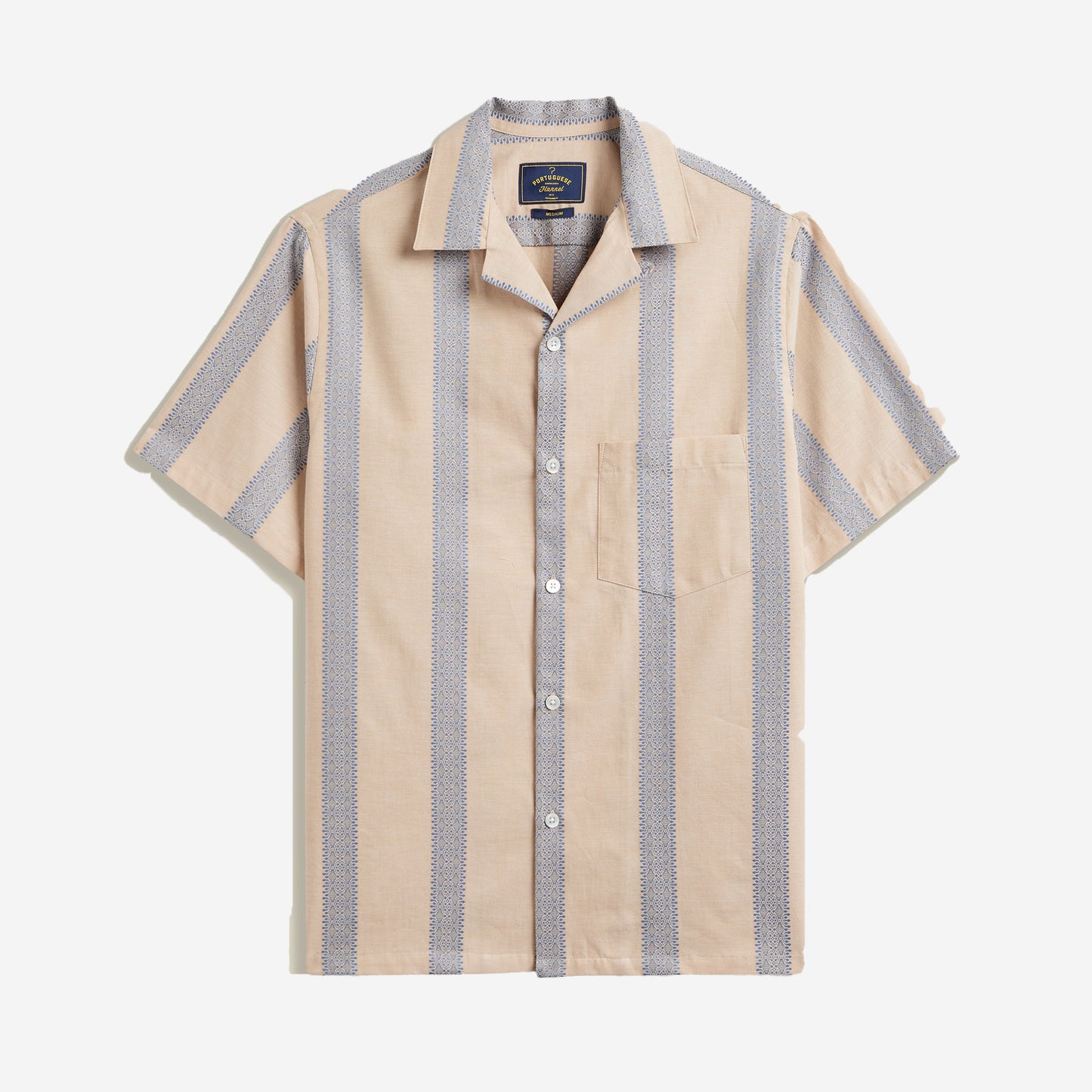 Lousada Jacquard S/S Vacation Shirt - Tan/Blue