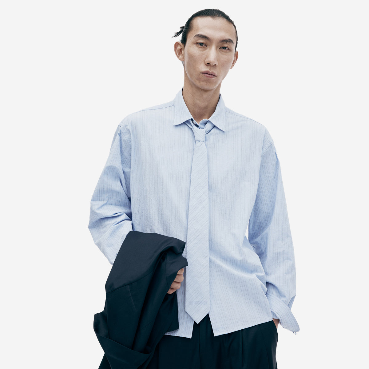 Relaxed Organic Cotton Stripe Shirt - Blue/Black