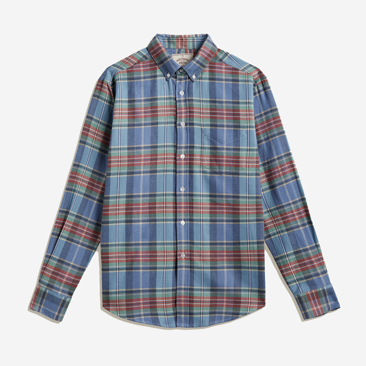 Lucia Plaid Flannel Shirt - Sky Blue/Red