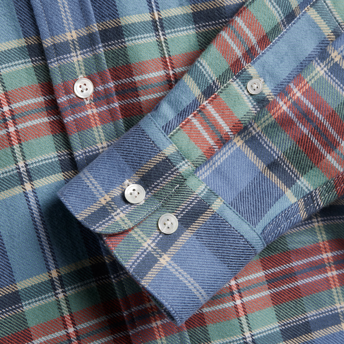 Lucia Plaid Flannel Shirt - Sky Blue/Red