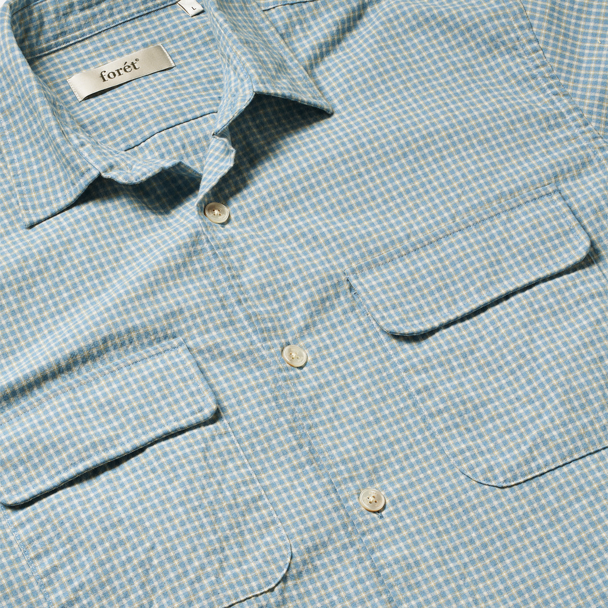 Lunar Textured Relaxed Fit Overshirt - Light Blue Check