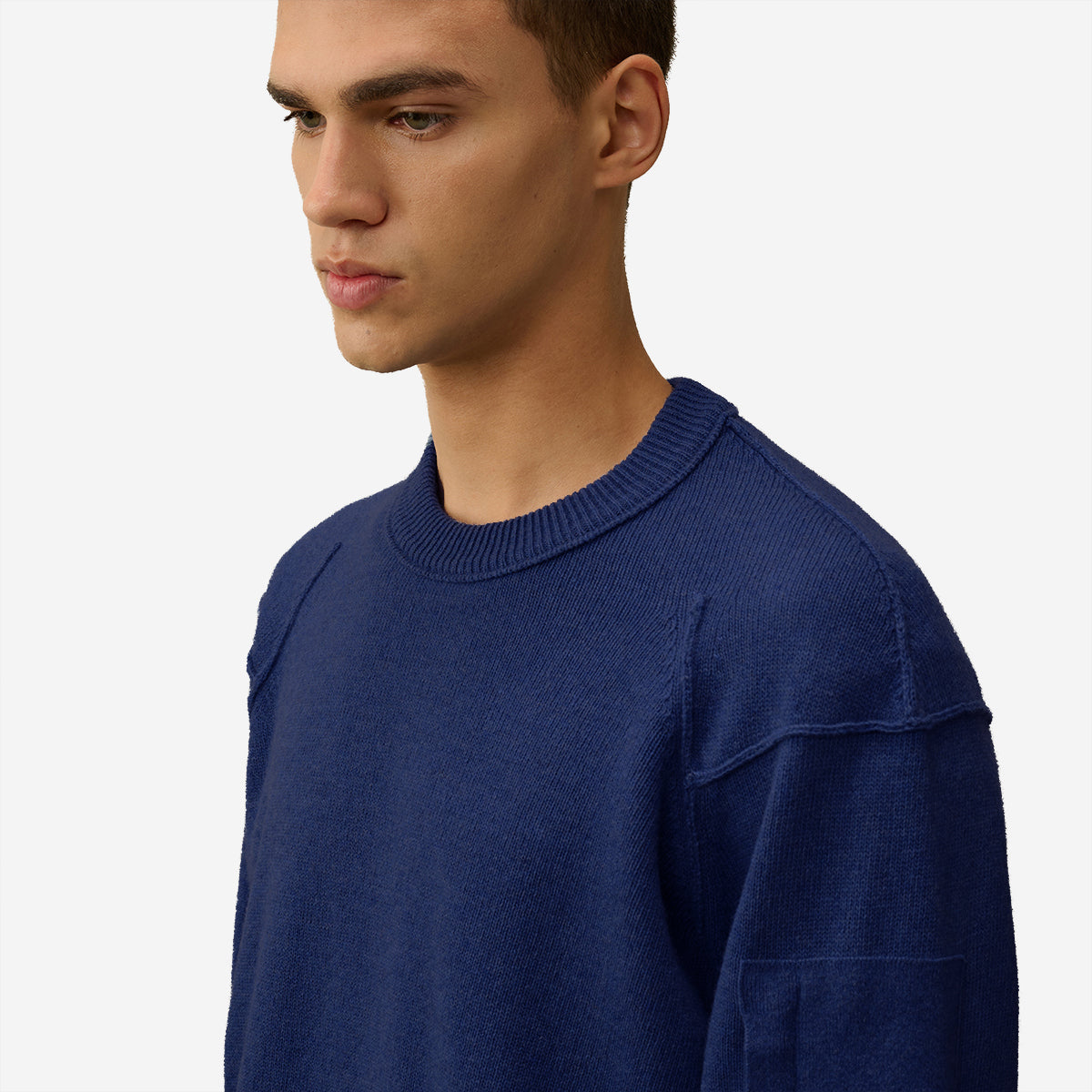 Lambswool GRS Crew Neck Knit - Estate Blue