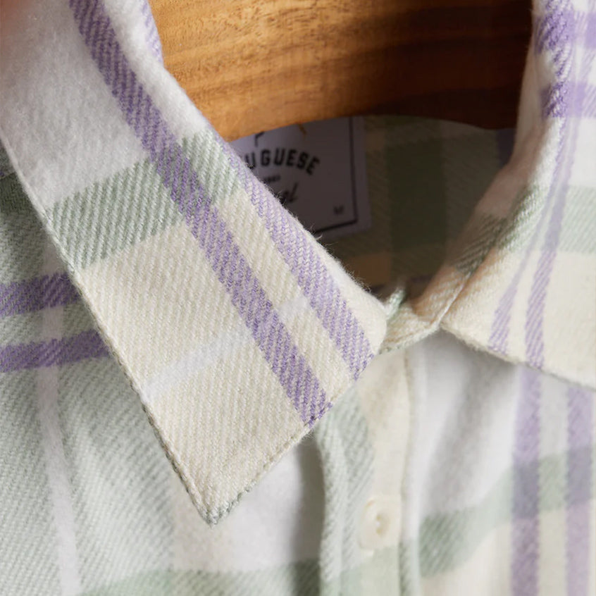 Lavanda Plaid Flannel Shirt - Lavender/Green
