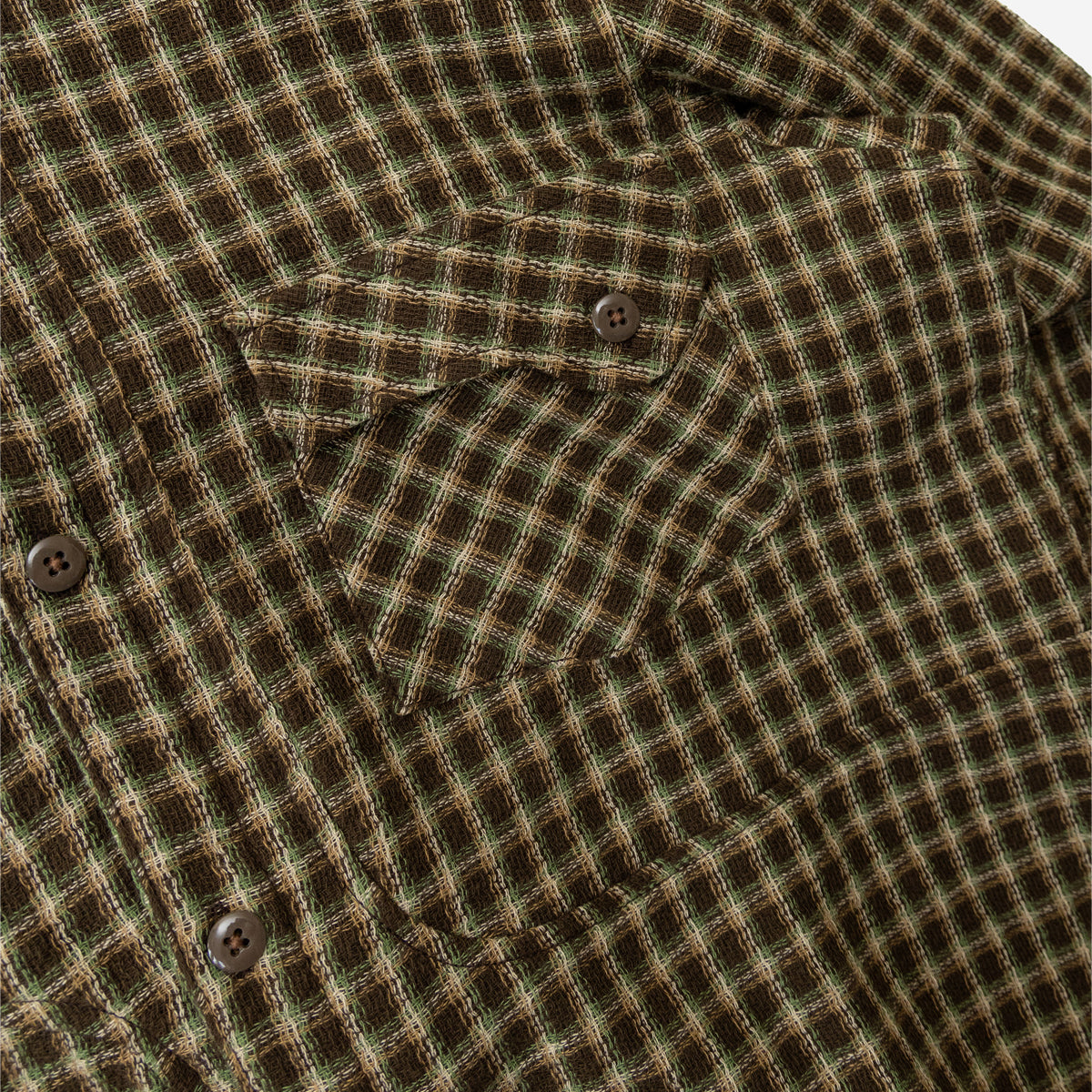 Jardin Gauze Pocket Shirt - Earth Plaid