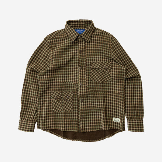 Jardin Gauze Pocket Shirt - Earth Plaid
